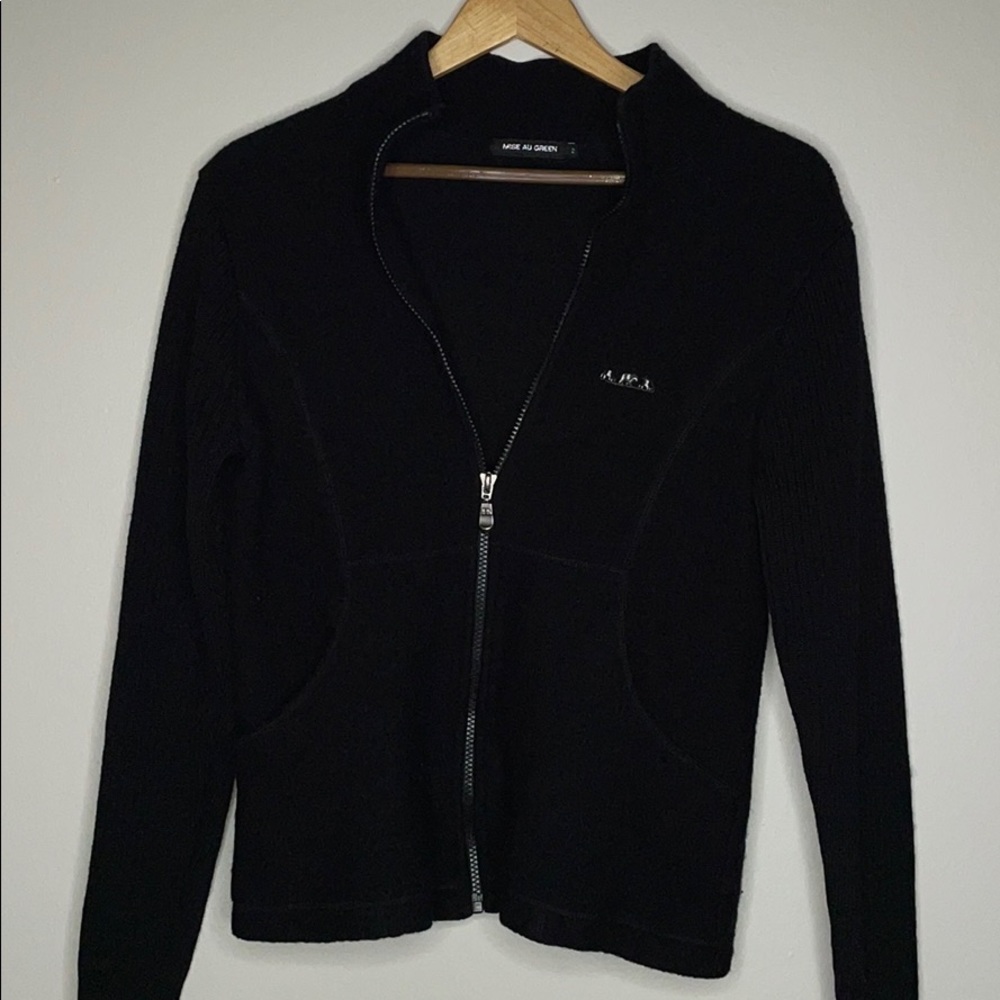 Woman’s Mise Au Green 100% Boiled Wool Sweater